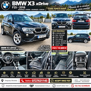 BMW X3 xDrive20d F25   2016   2.0 Diesel B47   190 CP   4x4   Manuală - imagine 8