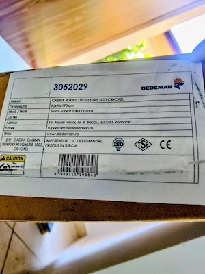 Cădiță duș acril 90 90 Turcia