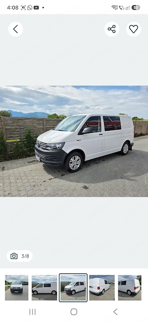 Volkswagen transporter T6 kombi ,6 locuri,2.0tdi 150cp - imagine 3
