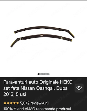 Heko Polonia paravanturi fata pentru Nissan Qashqai II(J11) 2013 - 2019 - imagine 3