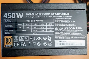 Sursa Alimentare PC Cooler Master Bronze 450W - imagine 3