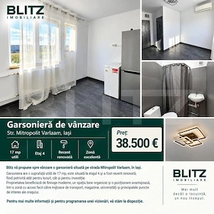 Garsoniera de vanzare, 17 mp, str. Mitropolit Varlaam