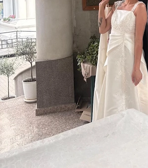 Rochie de mireasa de la Alexander Reid. Purtata 2 ore in stare impecabila. Marimea 38-40.  - imagine 3