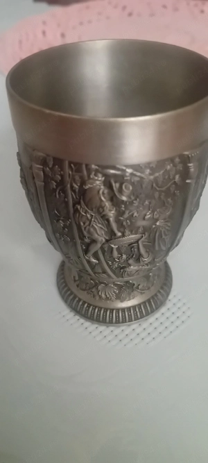 vând, Pahar   Potir vintage din cositor 95% SKS Zinn   Scene medievale de tavernă și recoltă
