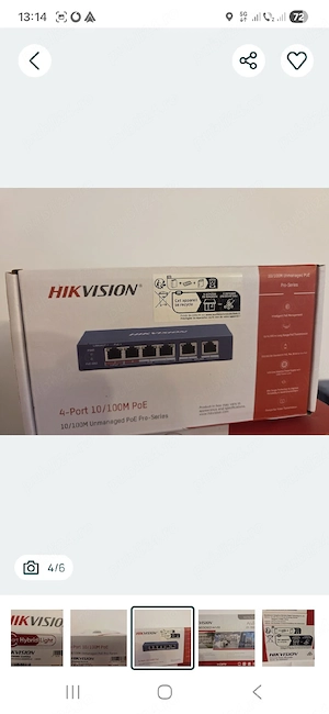 Hikvision switch DS-3E0106HP-E NOU! 4 porturi