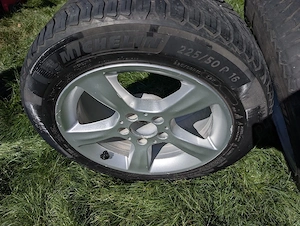 Jante set 4 Mercedes w203 R16 2 latimi fata 7J ET  31/ spate 8J ET 32 + anvelope mixte M+S - imagine 2