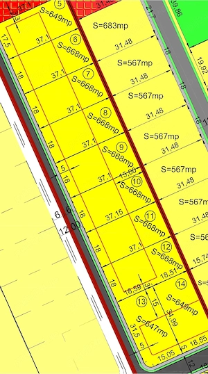 Parcele de 668mp teren pentru casa, regim maxim inaltime P+E+M in Sanmihaiu Roman
