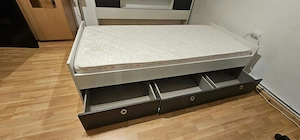 Pat 90x200 cu saltea Ortopedică Aloe Vera Memory Aquagel și 3 sertare
