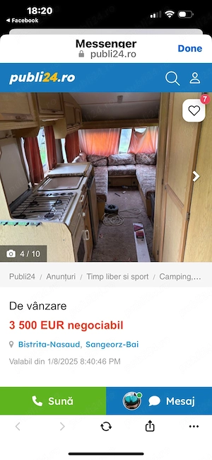 Rulota imatriculata de vinzare