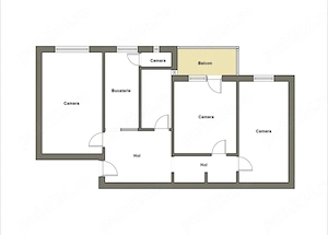 Apartament 3 camere, decomandat de vânzare 