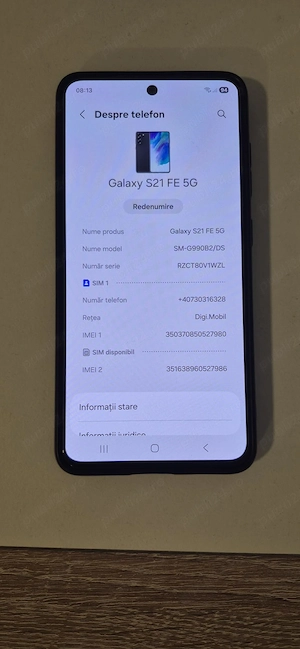 Vând Samsung S 21 FE 5 G 