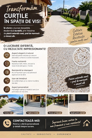 Curti si alei din piatra naturala deosebita si foarte rezistenta 