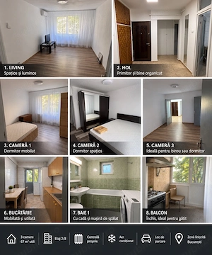 3 Camere AC Centrala proprie Loc de parcare PROPRIETAR