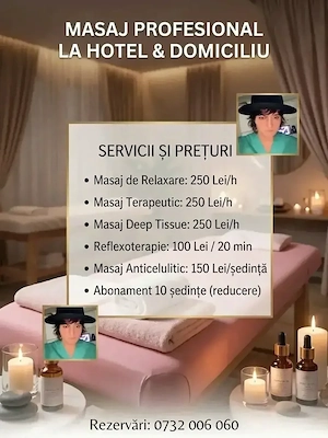 Masaj profesional la domiciliu sau hotel!