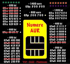 Numere Gold Aur Vip Numar Promovare Lux Top