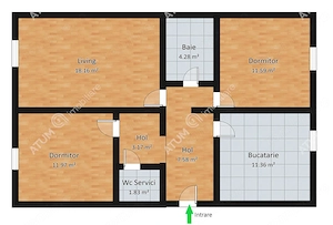 Apartament 3 camere decomandate 2 bai zona Vasile Aaron Sibiu - imagine 7