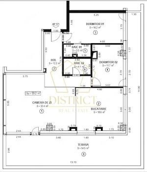 Penthouse 3 camere 100mp, 55mp terasa | Torontalului VOX - imagine 12