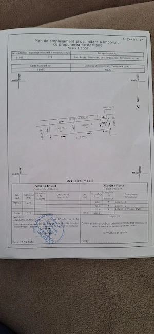Vand teren intravilan Com. Bradu
