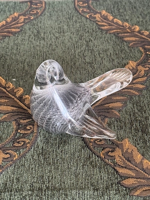 Figurină vintage pasăre din cristal masiv 