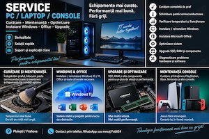 Service PC Laptop Console Ploiești   Curățare, Windows, Office