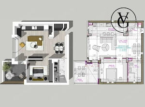 Apartament 2 camere spatios - Blue Bike Eden - imagine 2