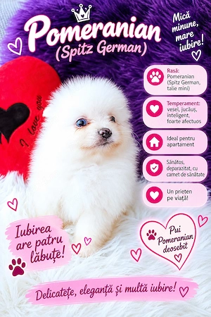 Pomeranian pedigree FCI - Top calitate