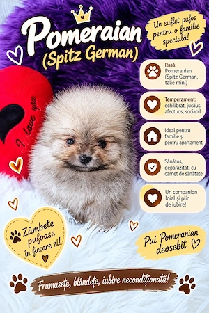 Pomeranian pedigree FCI - Top calitate - imagine 2