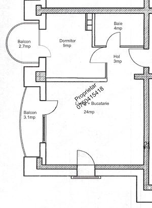  Inchiriere Studio (living + dormitor separat) Nerva Traian Timpuri Noi, parcare,  boiler