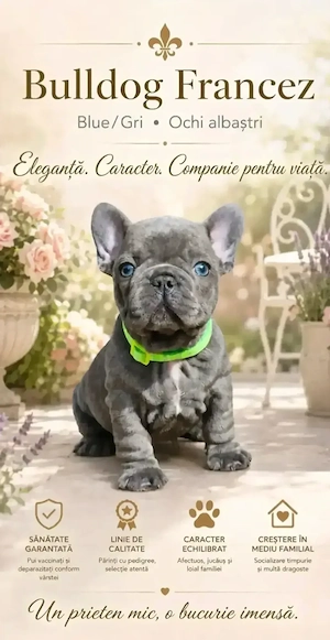 Bulldog Francez - Ellite Kennel - Blue Solid - Calitate Top