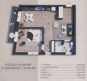 Apartament 2 camere open-space | Gura Siriului | Bloc nou 2026 | Parcare inclusă - imagine 7