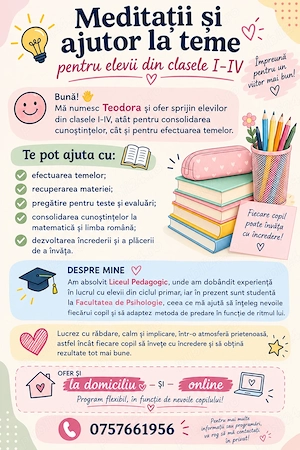 Meditații pentru ciclul primar în format fizic sau online