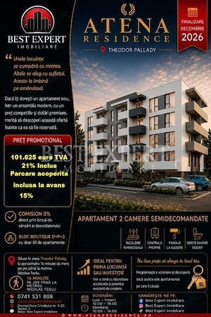 2 Camere | Parcare Acoperită Inclusă | Avans 15% | Ideal Investiție | avans 15%