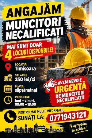 angajez muncitor necalificați