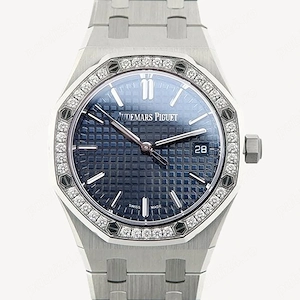 Audemars Piguet Royal Oak -  77451ST - 34 mm -Oțel Inoxidabil si bezel cu diamante - Cadran Albastru