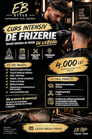 Curs FRIZERIE intensiv Timișoara 