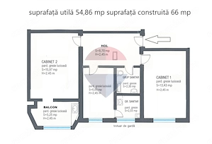 Vânzare apartament 2 camere, 55 mp utili, zona Zorilor,  cartier Astra - imagine 3