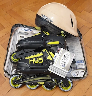 Role HYSkate Junior, sistem ajustabil, casca, marime 33-36, noi cu eticheta