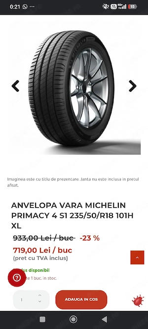 Cauciucuri de vara Michelin  - imagine 6