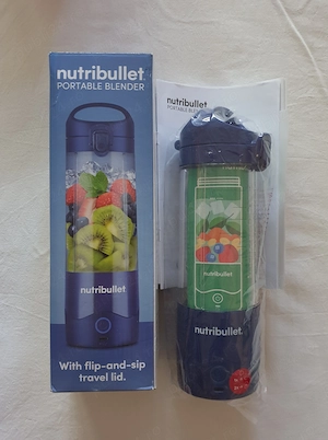 Blender Portabil Nutribullet, 575 ml, 15 utilizari per incarcare, USB-C, albastru, nou cu garantie