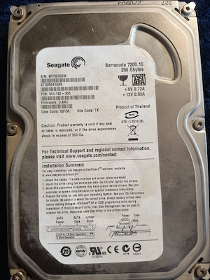 HDD 250 GB 7200.10 rpm Seagate Barracuda