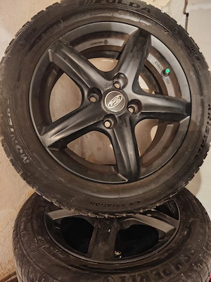 Set Roti/Jante Aliaj Neagru de iarna,15 "Ford+Anvelope iarna 185/60/R15. - imagine 3