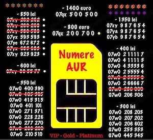 Numere de telefon Vip * Numar Aur Gold Preferential Top