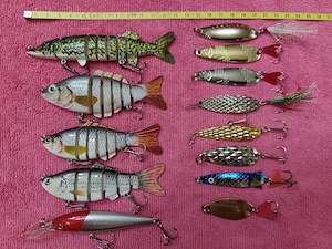 Set 13 voblere, diverse tipuri, forme, dimensiuni si greutati