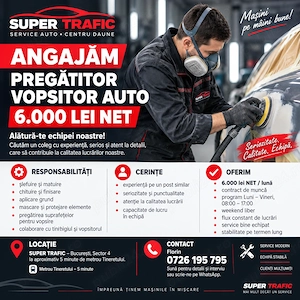 Angajam Pregatitor Vopsitor Auto - zona Tineretului 