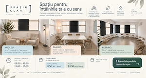 Spațiu cu săli diverse pentru terapie, coaching și workshopuri   Iași