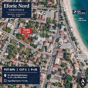 Teren intravilan 712 mp | Eforie Nord | Zonă centrală