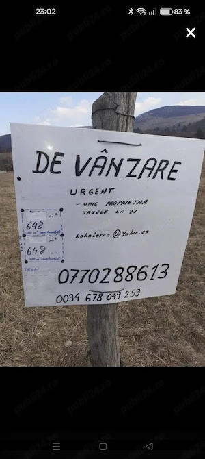 Vând teren intravilan Vâlcele, Covasna