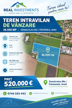 Teren 36.500 MP de vanzare   Sannicolau Mic, Arad ID:RH-45694-property