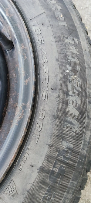 Vand set 4 roti de iarna Hankook 185/65/R15, jante tabla 5x98 +capace Alfa Romeo - imagine 5