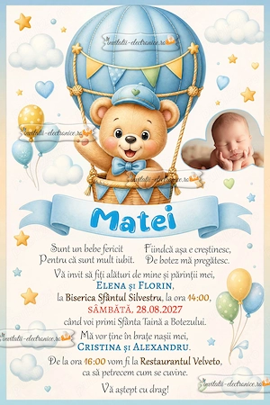 Invitatii digitale de botez 